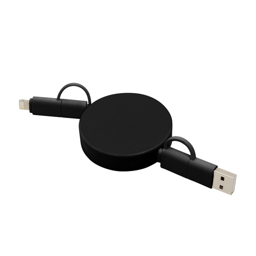 [Cable retráctil de carga FASTER] EC774 NEGRO